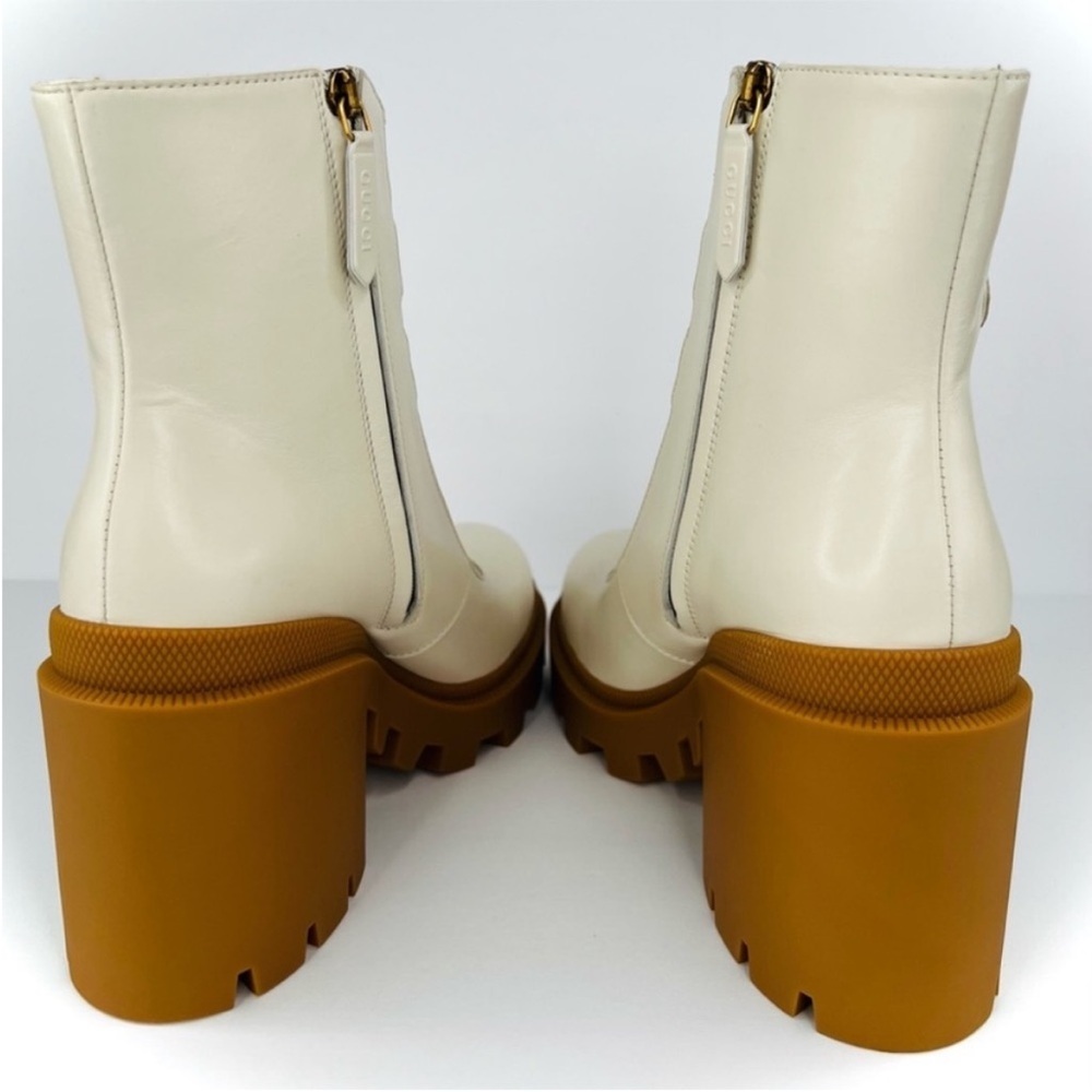 GUCCI Kensington GG Supreme Leather Crystal Buckle Platform Ankle Boots EU 41 - Picture 11 of 13